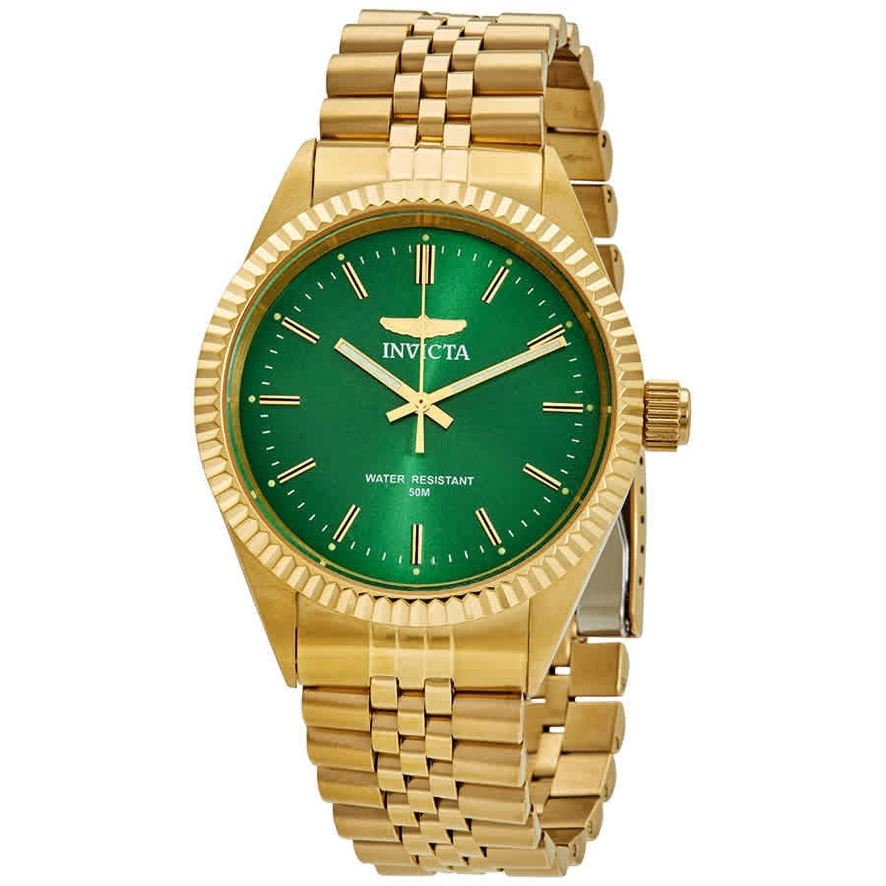 Invicta watch top with green face