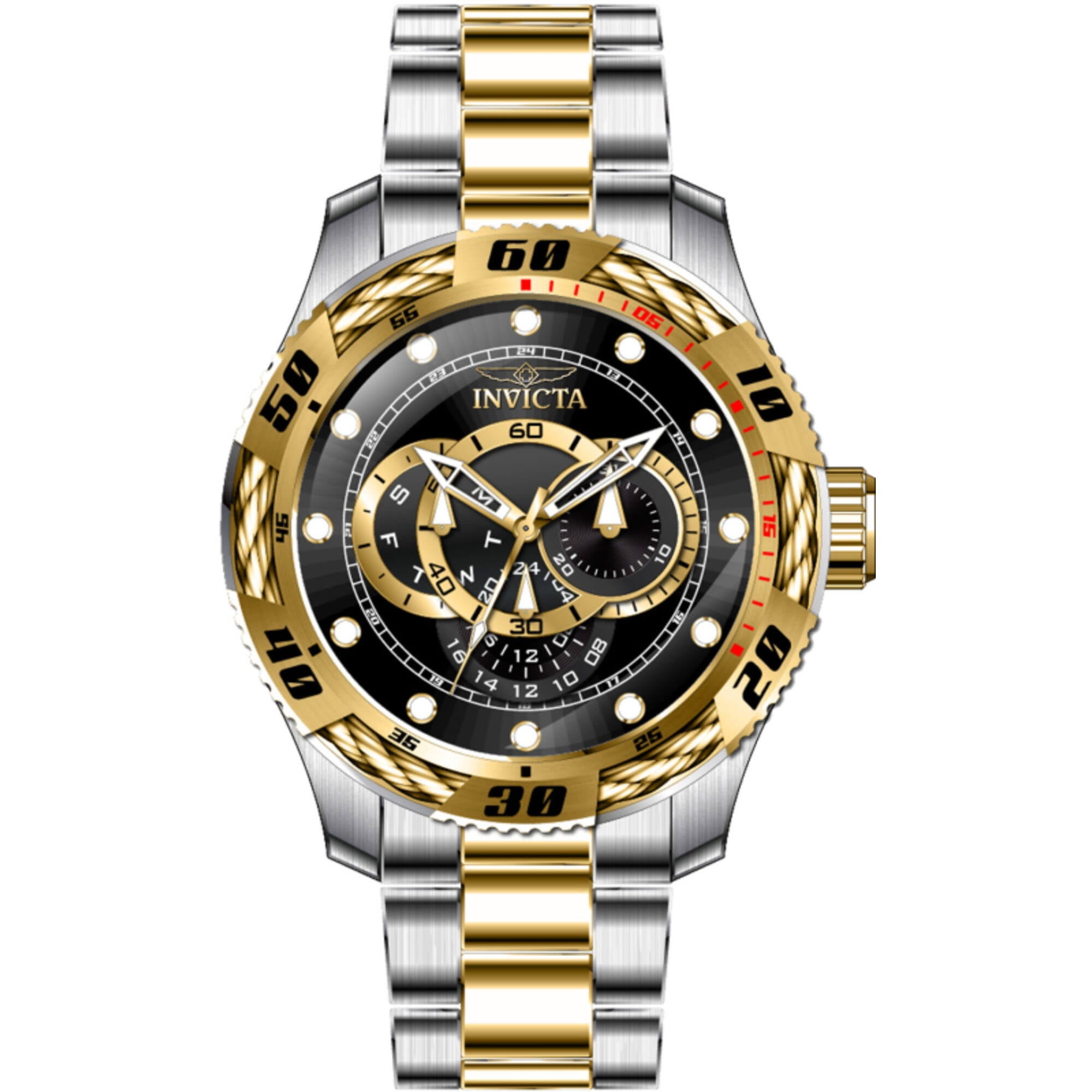 Invicta Speedway GMT Date Day Quartz Black Dial Men's Watch 45752