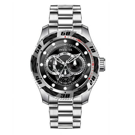 Invicta Speedway GMT Stainless Steel Black Dial Quartz 45755 100M Men's Watch