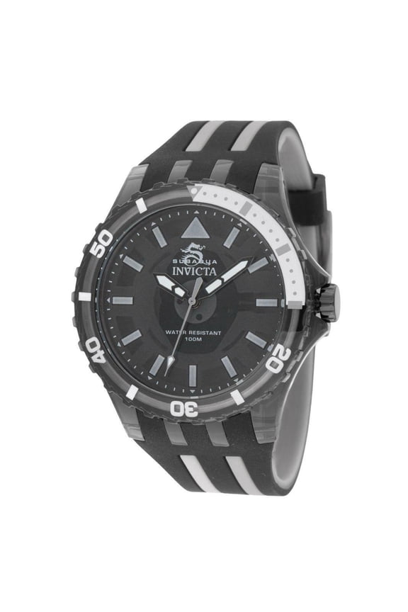 Subaqua Black Dial Quartz Silicone Strap Watch