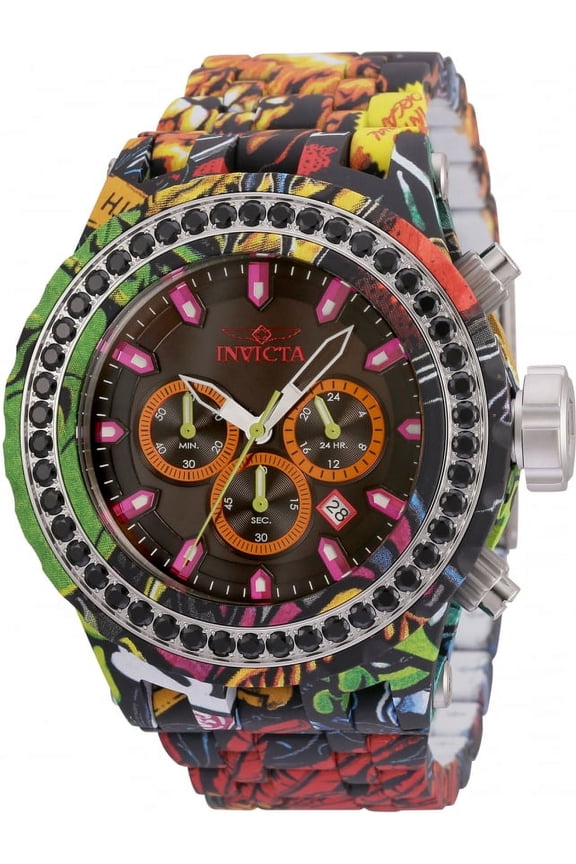 Subaqua Chronograph GMT Quartz Crystal Black Dial Men's Watch 35434