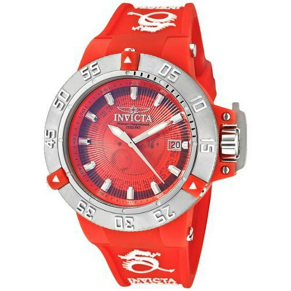 Invicta Women's 10110 Subaqua NOMA Anatomic Rubber Strap Red Plastic Dive Watch