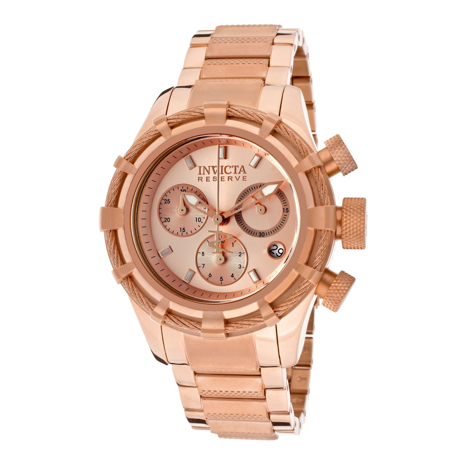 Invicta Women s 12460 Bolt Reserve Rose Gold Dial Rose Gold Steel Chronograph Dive Watch