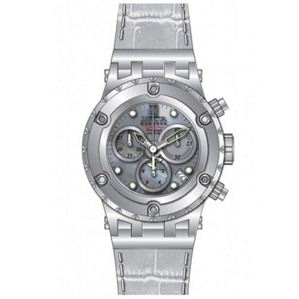 Invicta Women's 14607 Jason Taylor Chronograph MOP Dial White Leather
