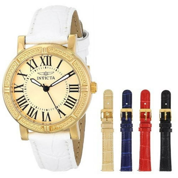 Invicta Women's 14892 Wildflower Japanese Quartz 5 Interchangeable Bands Leather Watch