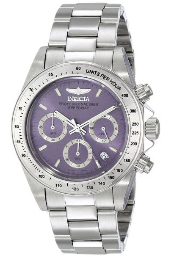Women's 16656 Speedway Purple Dial Steel Bracelet Chronograph Dive Watch