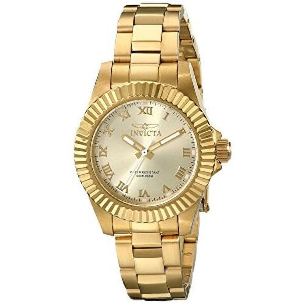 Invicta Women's 16762 Pro Diver Champagne Dial Yellow Gold-tone SS