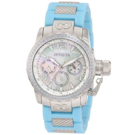 Invicta Women's 1706 Corduba Blue Rubber MOP Dial 100M WR Watch