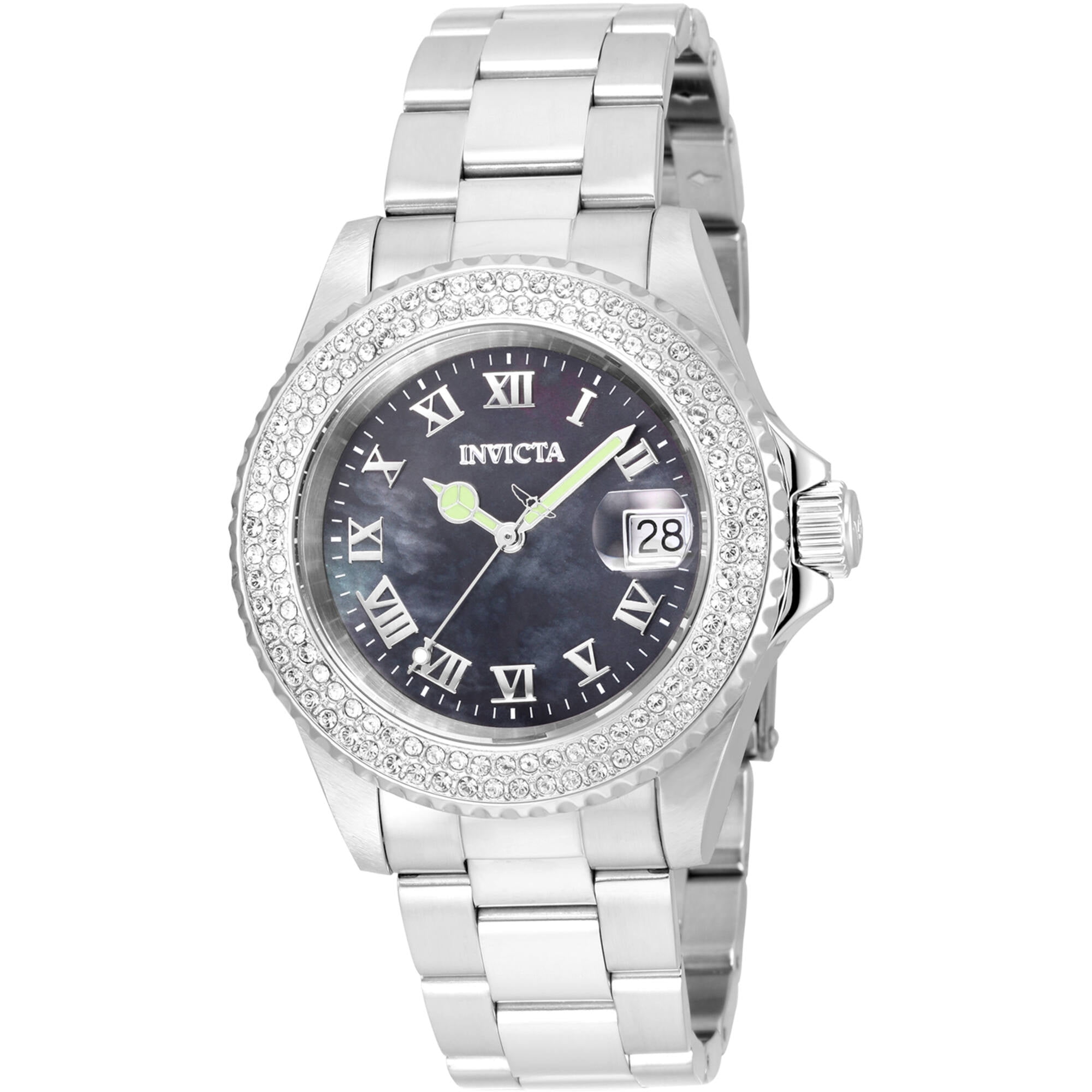 NWT Invicta Angel Quartz Crystal White Mother of Pearl Dial Ladies Watch Invicta Angel White Strap Mother-of-Pearl Dial Crystal  main image 2