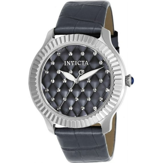 Invicta Women's 22565 Angel Quartz 3 Hand Grey Dial Leather Watch