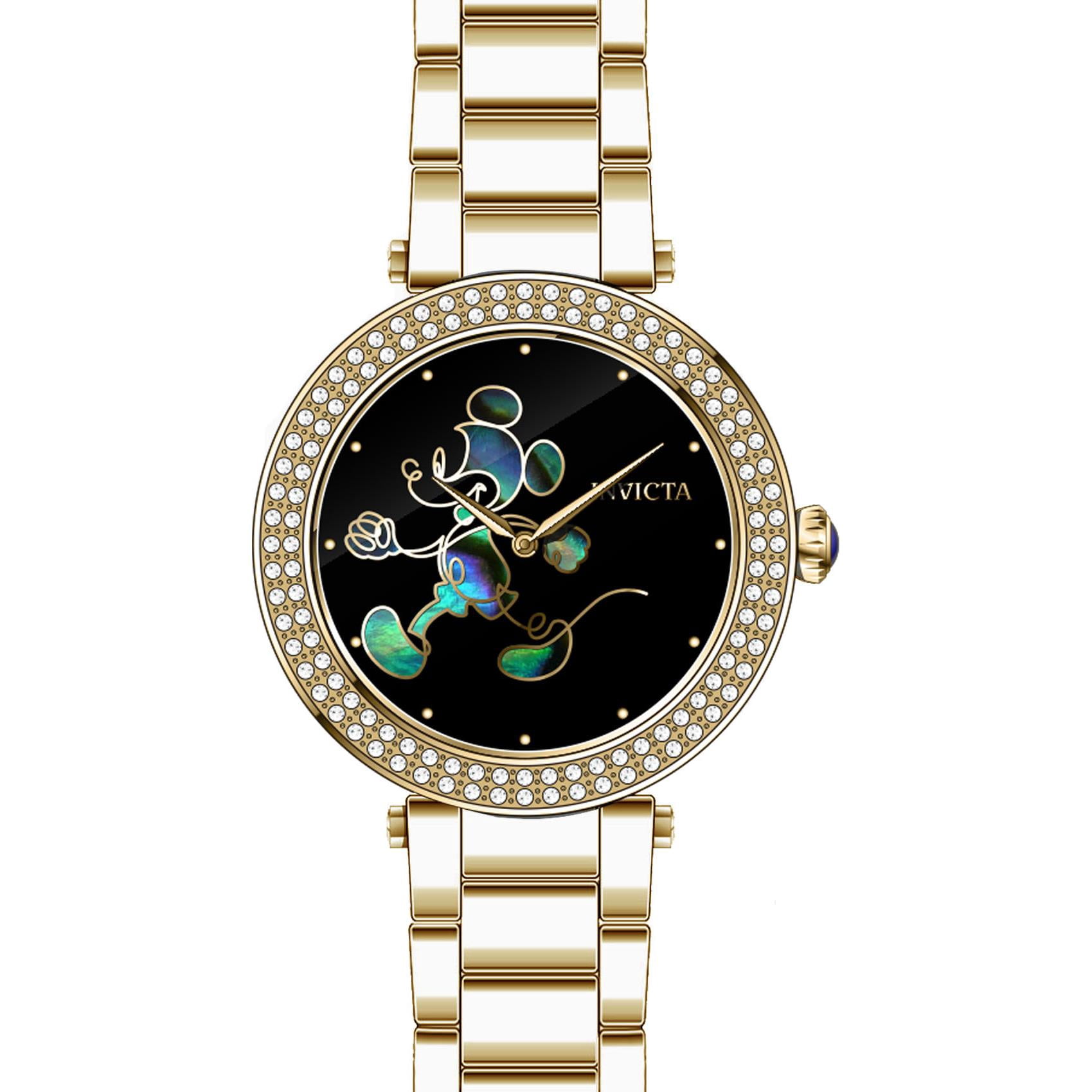 Invicta Gold-tone Mickey Mouse Crystal Accent Bracelet Watch Invicta Disney Mickey Mouse Gold Plated Wrist Watch Review  main image 3