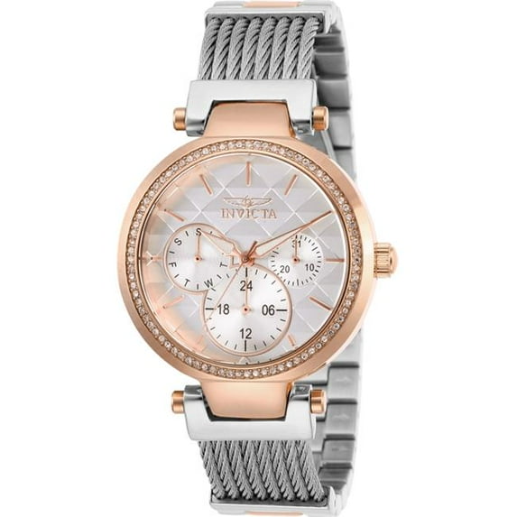 Invicta Women's 28922 Angel Quartz Chronograph Rose Gold, White Dial Watch