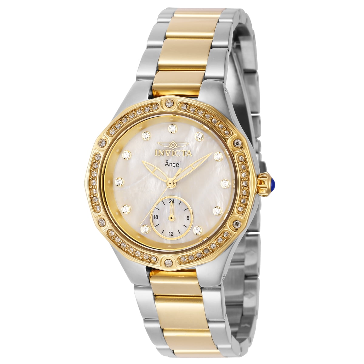 Invicta Angel Gold-Tone & White Silicone Mother-of-Pearl Women’s Watch Invicta Angel Ladies White Mother of Pearl Dial Yellow Gold  main image 2