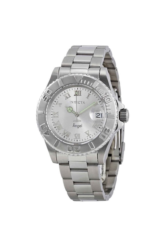 Women's Angel 40mm Steel Bracelet & Case Swiss Quartz Silver-Tone Dial Analog Watch 14320