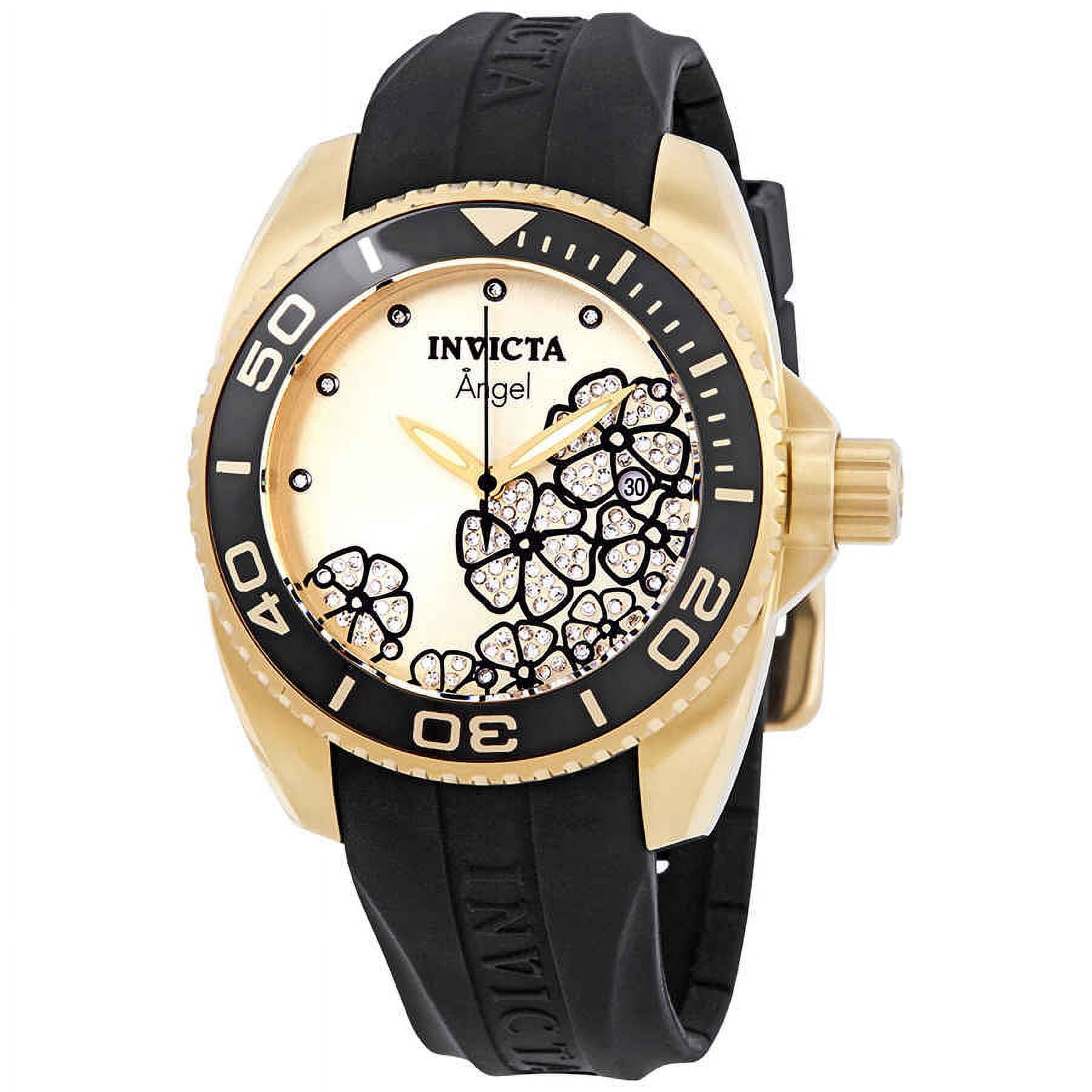 Invicta Women's Angel Quartz 100m Gold Tone Stainless Steel/Silicone ...