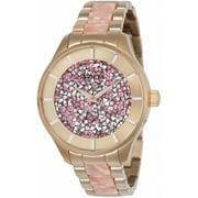 Invicta Womens Angel Rose Gold-Tone Steel Bracelet & Case Quartz Analog Watch 24663