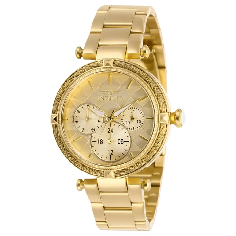 Invicta Women s Bolt Quartz Chrono 100m Gold Tone Stainless Steel Watch 28957 Walmart