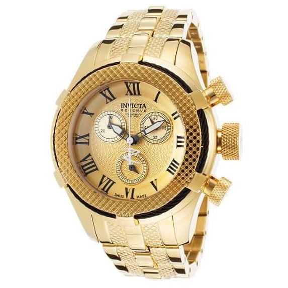Invicta Women's Bolt Reserve Chronograph 18K Gold Plated Stainless Steel Gold-Tone Dial Movement: Quartz