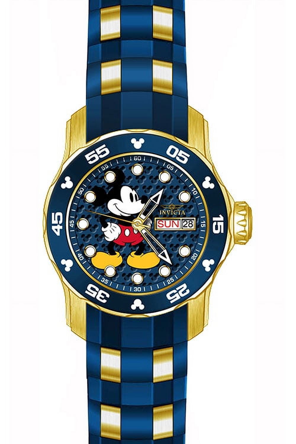 Invicta Women's Disney Quartz 3 Hand Silicone Strap Blue Dial