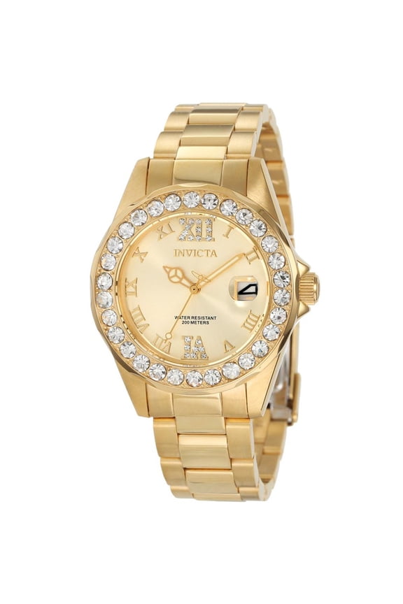 Women's Pro Diver 18K Gold Plated SS Gold-Tone Dial
