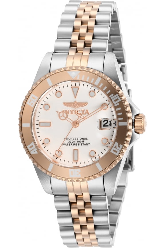 Women's Pro Diver Quartz White Dial Two Tone Stainless Steel Watch 29193