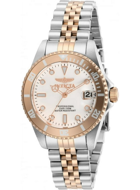 Women's Pro Diver Quartz White Dial Two Tone Stainless Steel Watch 29193