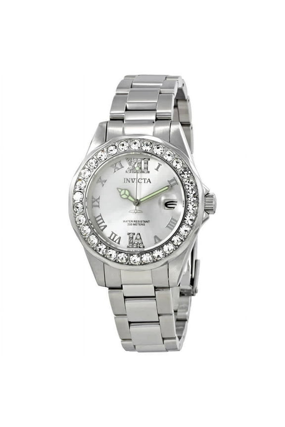 Women's Pro Diver Steel Bracelet & Case Swiss Quartz Silver-Tone Dial Analog Watch 15251
