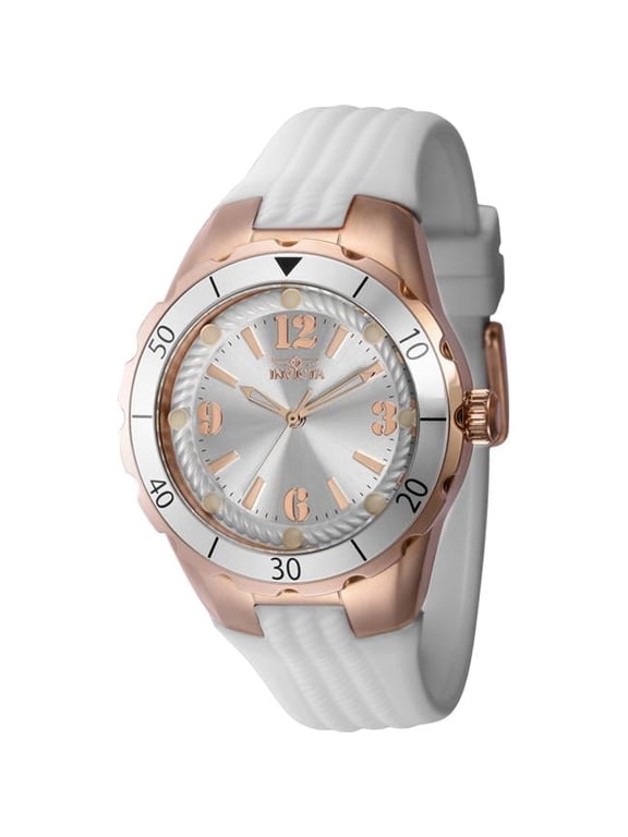 Womens Angel Quartz 3 Hand Dial Watch, Silver