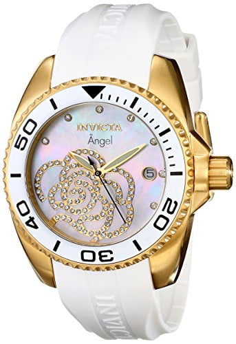 Angel Lady Model 28048 - Ladies Watch Quartz Gold Diamonds White VALENTINES GIFT Invicta Angel Women main image 4