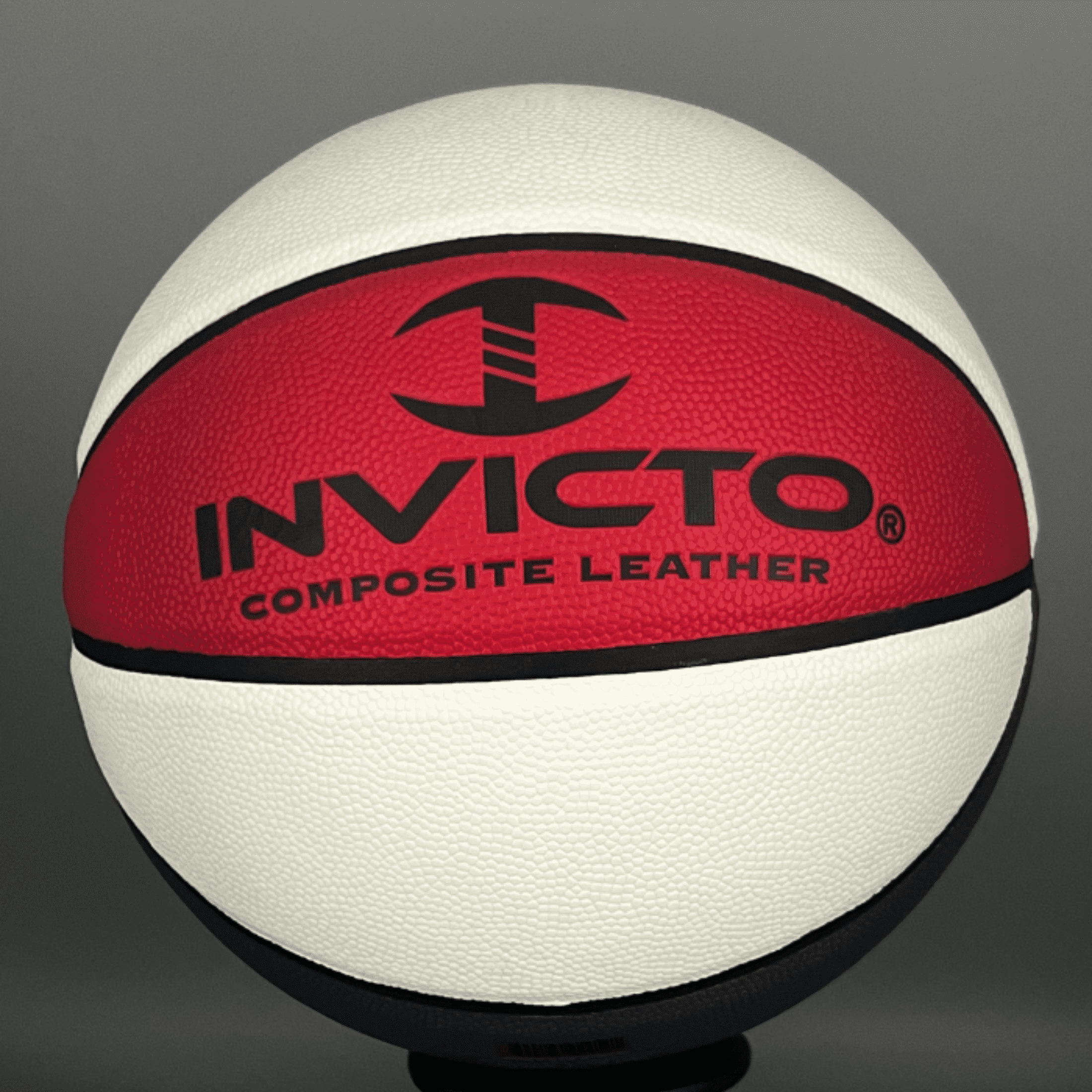 Invicto BR1001 Men's Composite Leather Basketball, Official Size and Weight, Red, White, and Blue