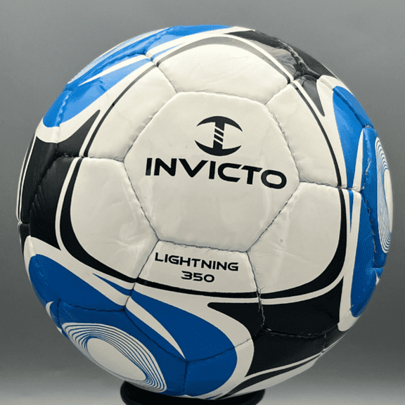 Invicto Lightning 350 Soccer Ball, Hand-Stitched, Size 5, Blue and White