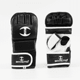 thumbnail image 1 of Invicto MMA Gloves, Premium Rexine, Shadow Fury (Black/White), Sizes S-XL (XL), 1 of 2