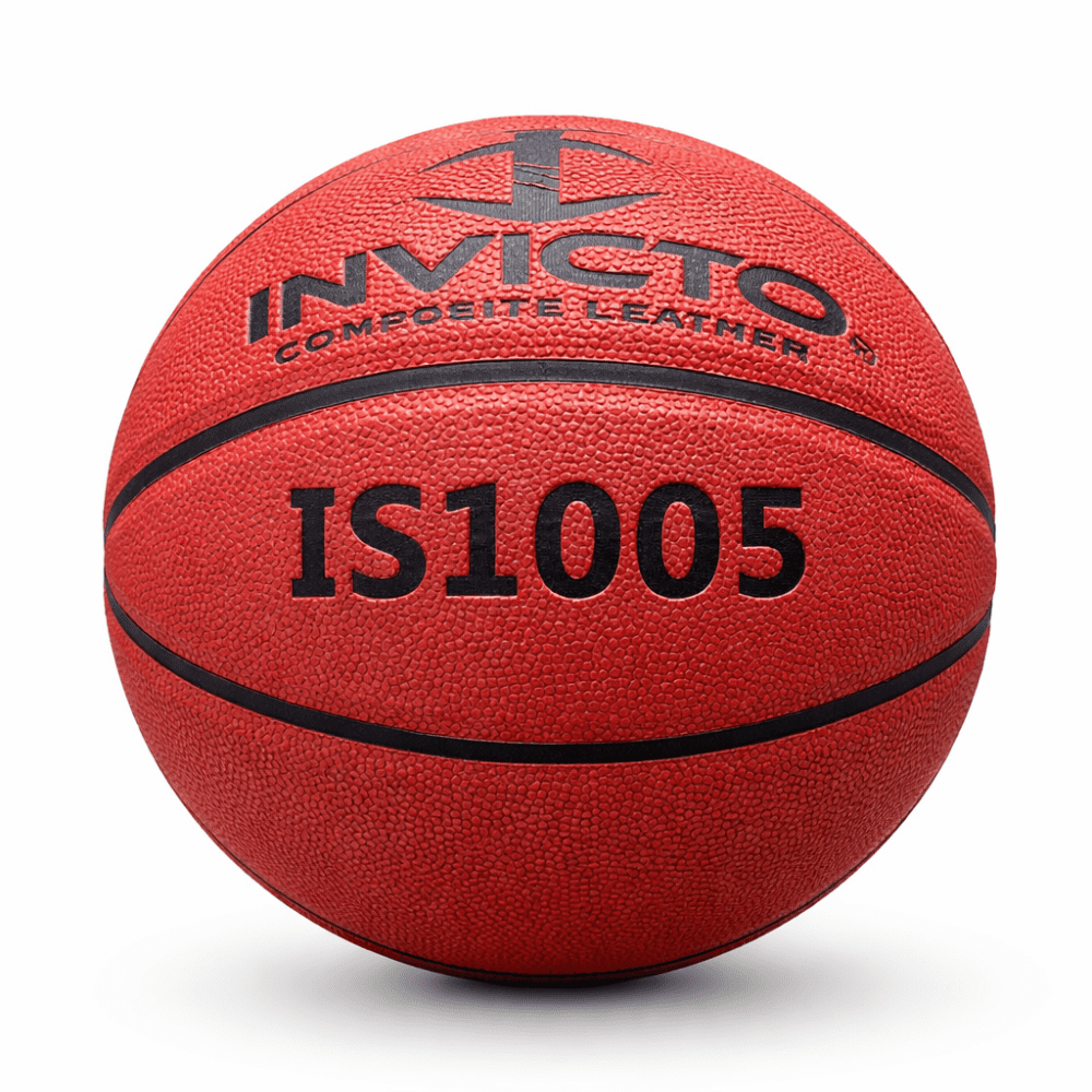Invicto Men's IS1005 Basketball, Official Size, Premium Composite Leather, Reddish Hue
