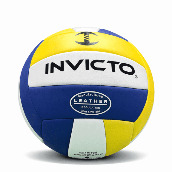 Invicto Premium Leather Volleyball, Official Size and Weight, 3 Stylish Designs, Unisex