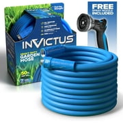 Invictus 50 Ft Garden Hose with Sprayer Nozzle, 2 Layer Heavy Duty Drinking Hose, Kink Resistant Water Hose, Easy Connect Fittings, 400 PSI