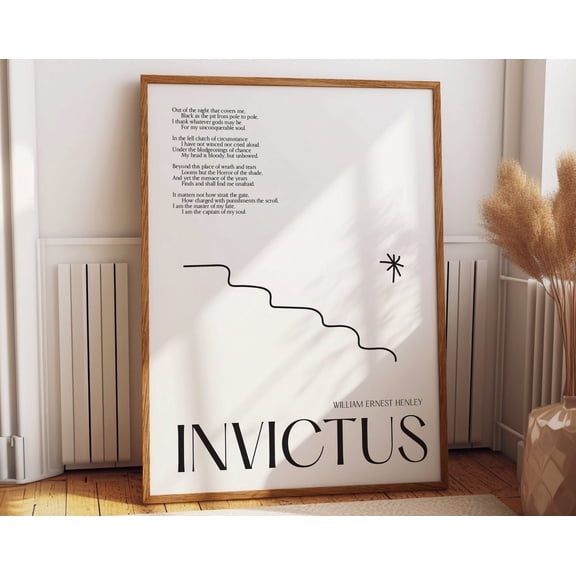 Invictus Poem By William Ernest Henley Wall Poster - Inspirational For Your, Inspirational Words Wall Art Wall Art, Modern Wall Decor, 12x18 UNFRAMED