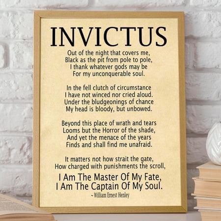 Invictus Poem Invictus Print Art Print By William Ernest Henley Captain Of My Soul Master Of My Fate Invictus Poster Decor For Living Room Bedroom