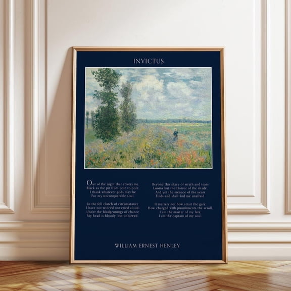 Invictus Poem Literary Quote Office Home Wall Decor