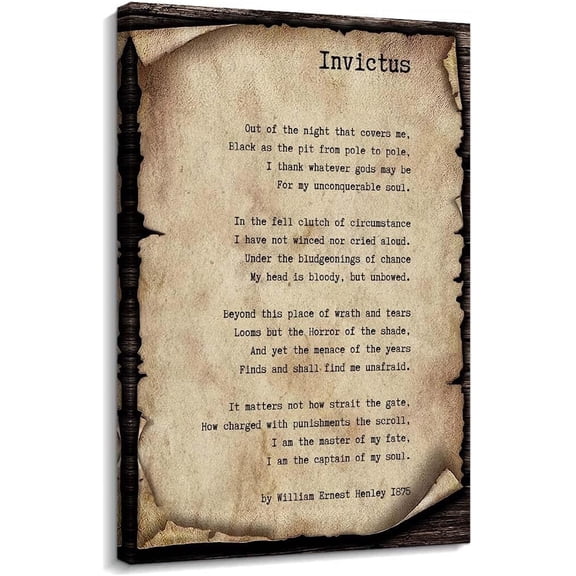 Invictus Poetry Poster Poem Wall Art poster Home Canvas Artwork Living Decorative Bedroom poster