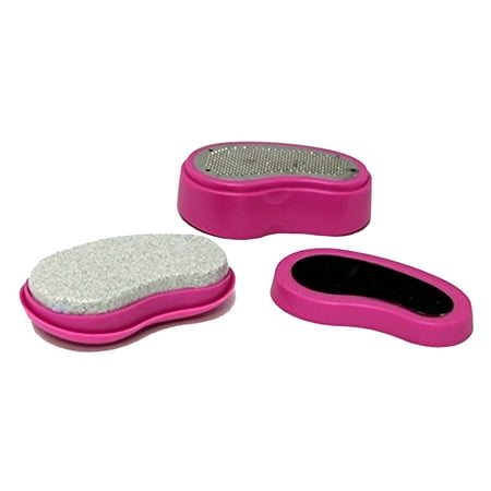 Invigorate - 3 In 1 Pedicare System for Dead Skin Calluses Foot Emery Rasp File Pumice Stone - Pink