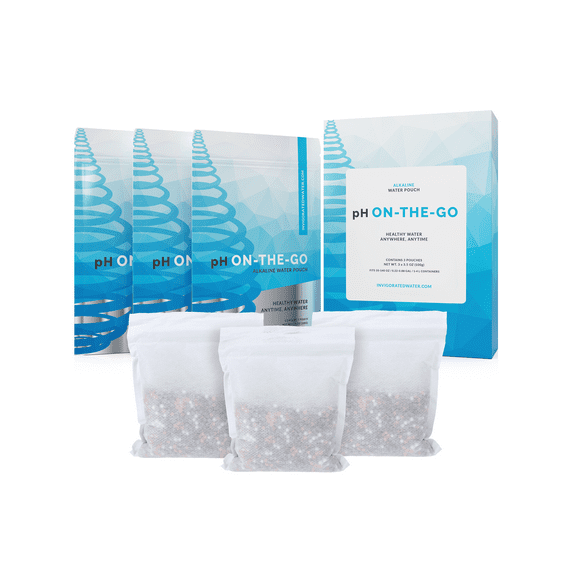 Invigorated Water pH On-The-Go Alkaline Water Filters for Bottles & Pitchers, 3-Pack, 105 Gallons