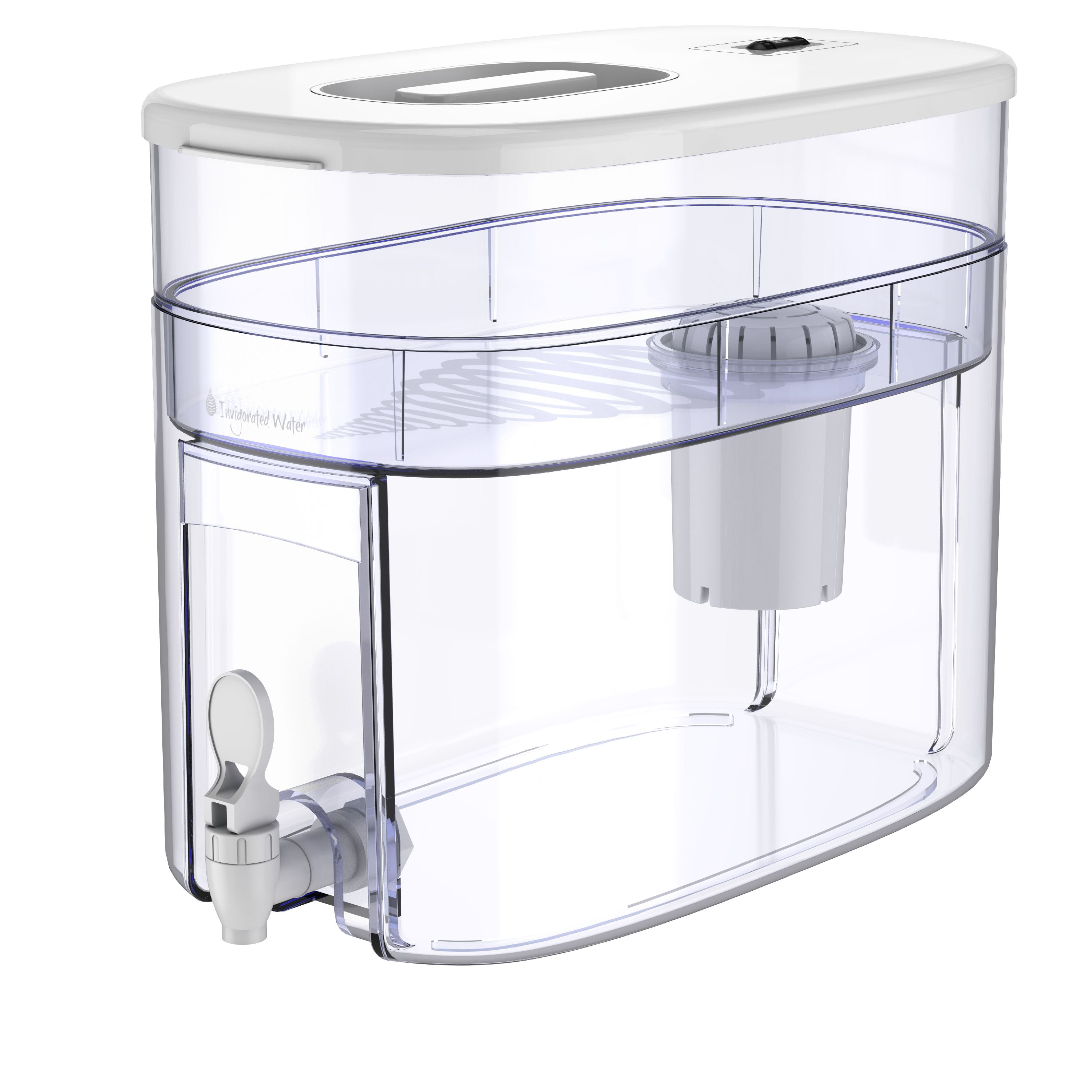 Invigorated Water pH RECHARGE 1F Alkaline Water Purifier, Countertop Water Filter, 2.6 Gals