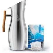 Invigorated Water Alkaline Water Filter Pitcher, Stainless Steel, 64 oz / 1.9L