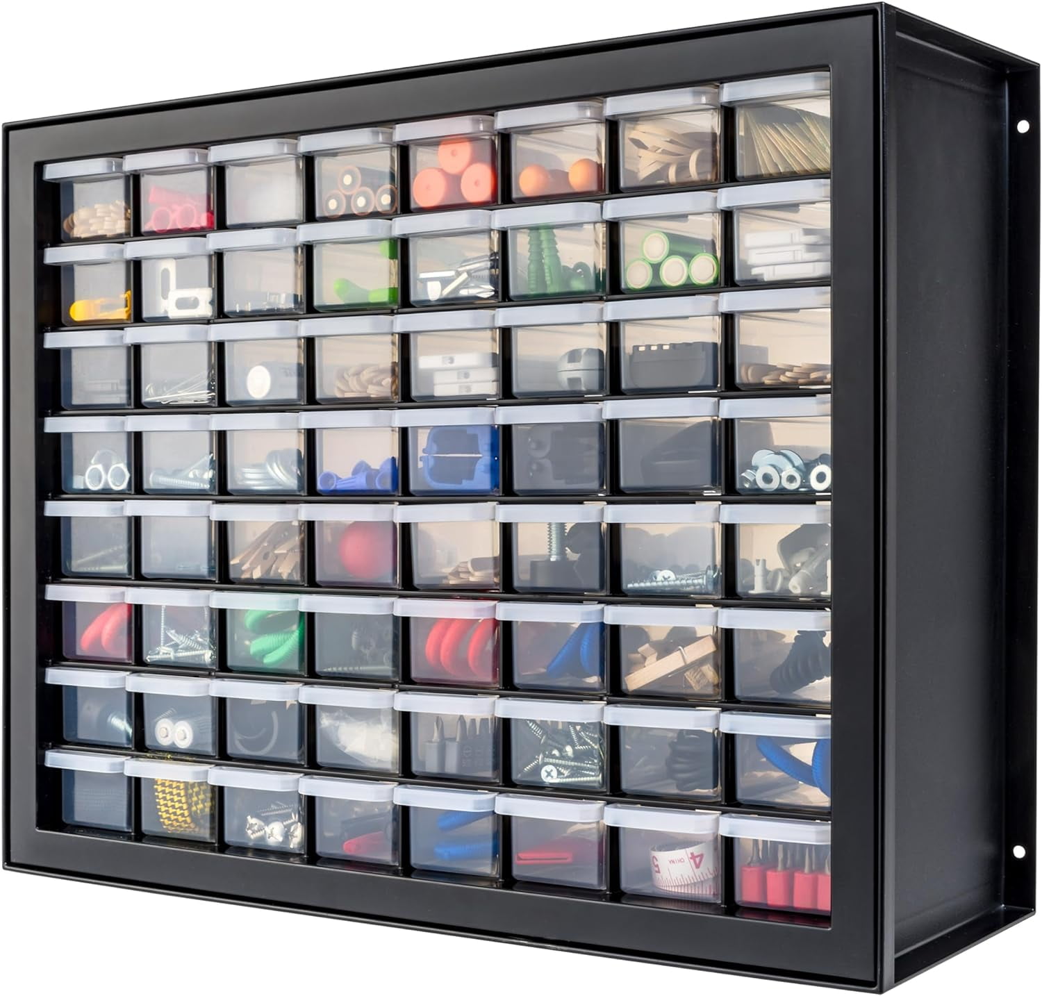 Black 64-Drawer Stackable Storage Cabinet