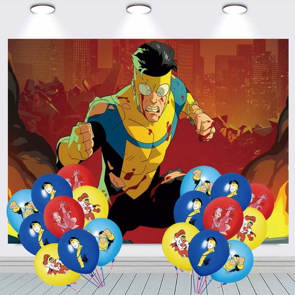 Invincible Backdrop Banner Balloons Party Decorations Supplies Taspestry Wall Decor Background Poster