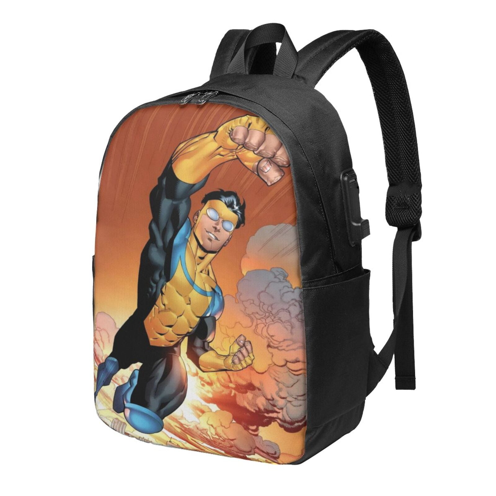 Invincible Backpacks 17 Inch Cartoon School Laptop Bag Bookbag with USB ...