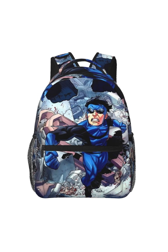 Invincible Backpacks All Over Print Cartoon College School Laptop Bag Bookbag Students Travel Work Shoulder Bag Daypack