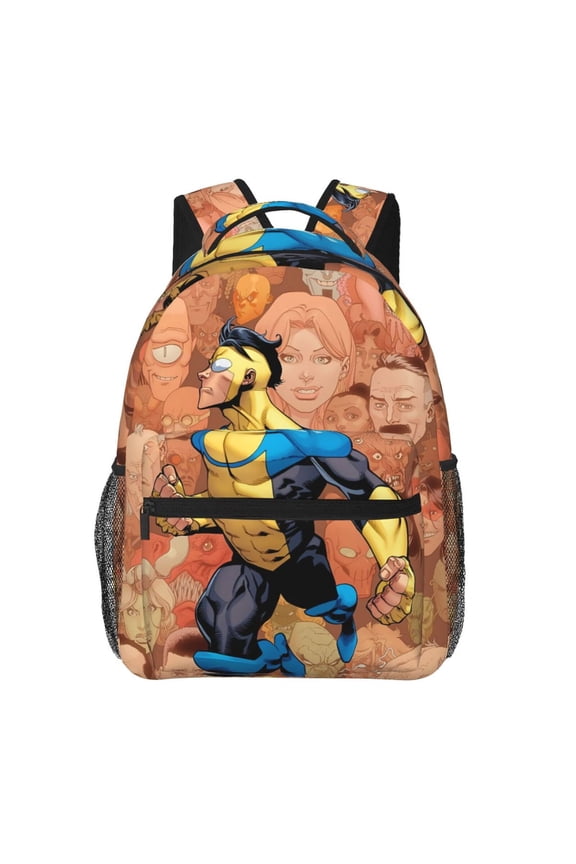 Invincible Backpacks All Over Print Cartoon College School Laptop Bag Bookbag Students Travel Work Shoulder Bag Daypack