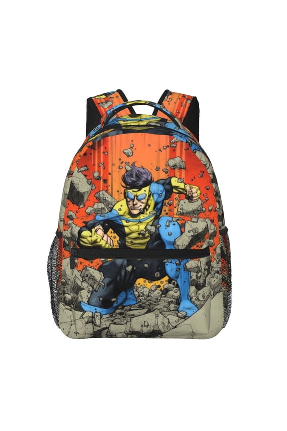Invincible Backpacks All Over Print Cartoon College School Laptop Bag Bookbag Students Travel Work Shoulder Bag Daypack