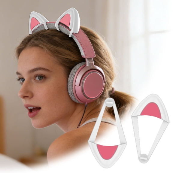 Invincible Cat Ear Headband Covers Adorable Ears For Over Ear Headphones Fashion Cute Gaming Headset